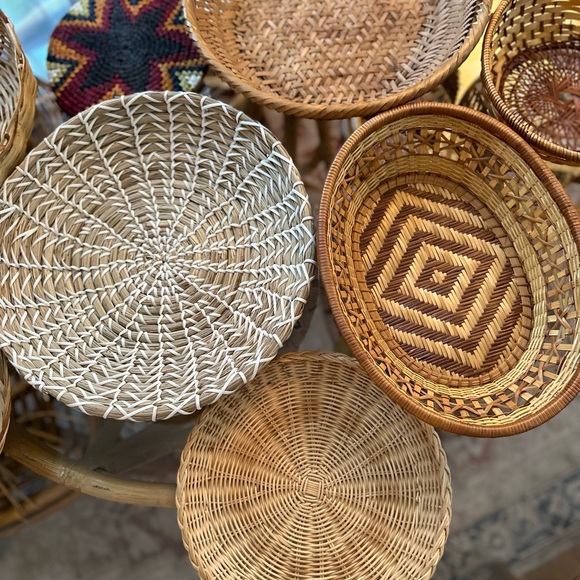 Vintage Wicker Basket Wall Decor Set Boho - Picture 3 of 7